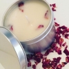 Soy wax candles with natural dried rose petals