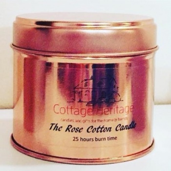Rose Cotton Candle in Rose Gold Tin